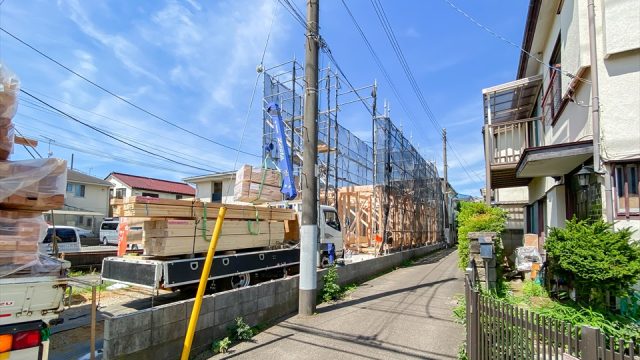 横浜市港北区新吉田東5丁目　新築分譲住宅　建方工事の画像