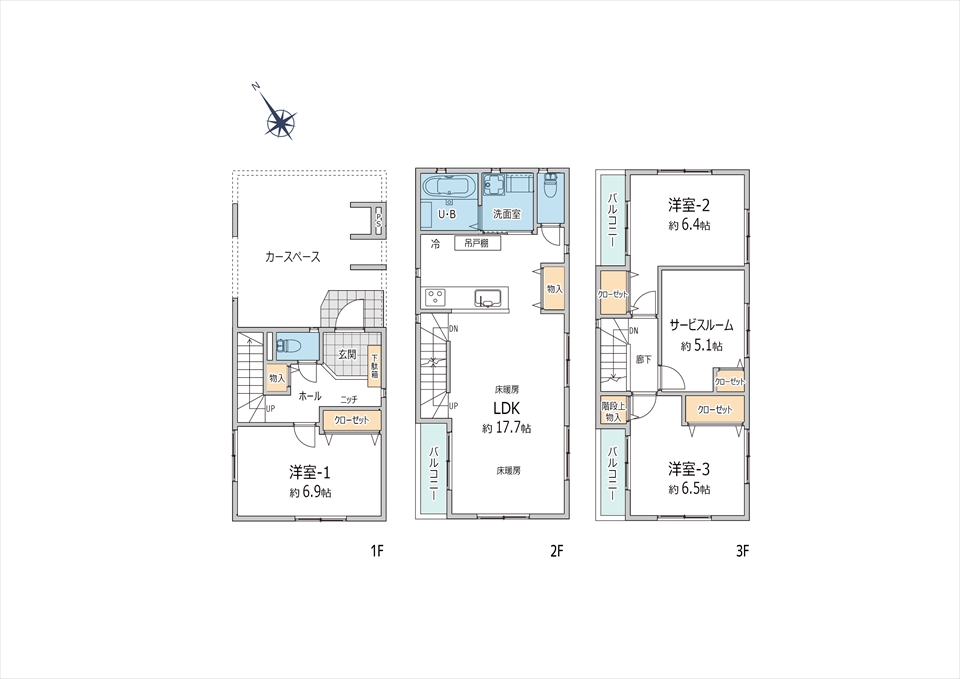 新吉田東2丁目新築戸建（予定）販売図面用の間取図作成