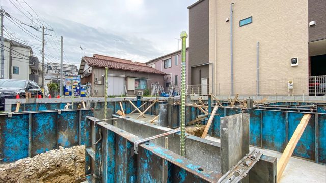 新吉田東2丁目新築分譲住宅 全2棟　基礎工事（立ち上がりコンクリート打設）