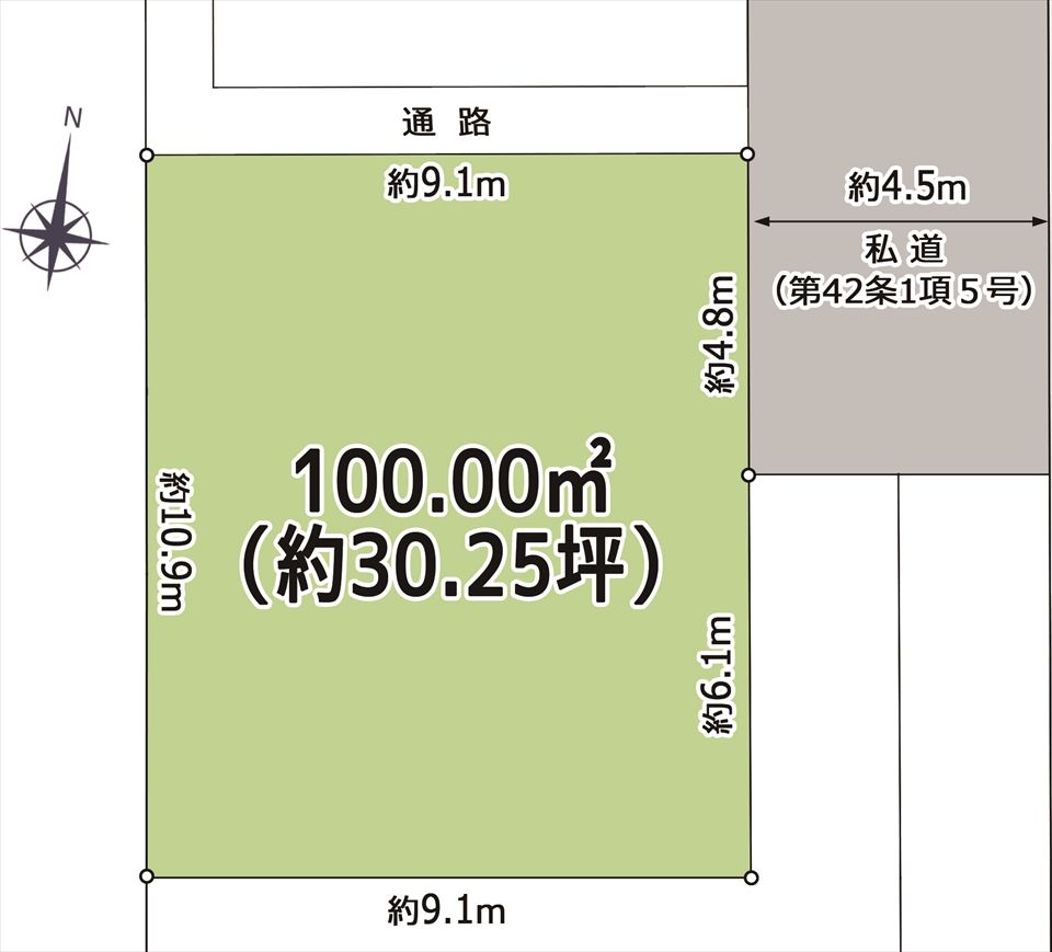 新築戸建予定地の敷地図作成