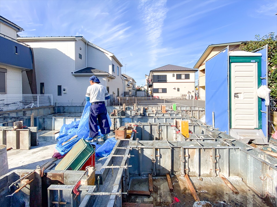 新吉田東5丁目Ⅲ 新築分譲住宅 全1棟 基礎工事(立ち上がりコンクリート打設終了)